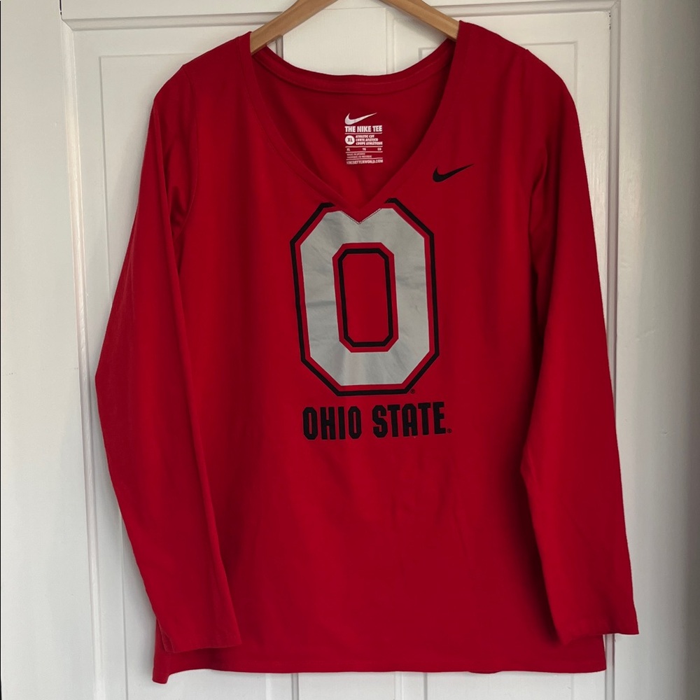 Nike Red Ohio State Long Sleeve Tee Size XL Juniors